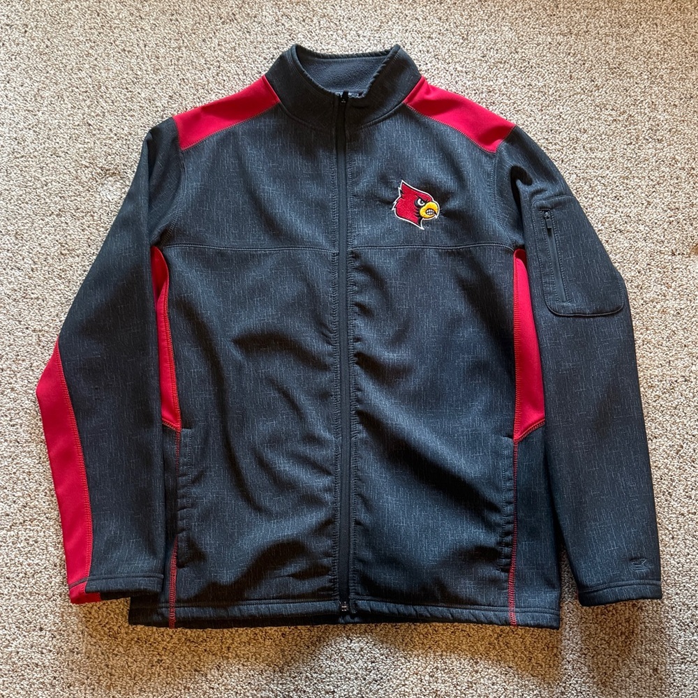 Red and grey Louisville Cardinals full zip jacket